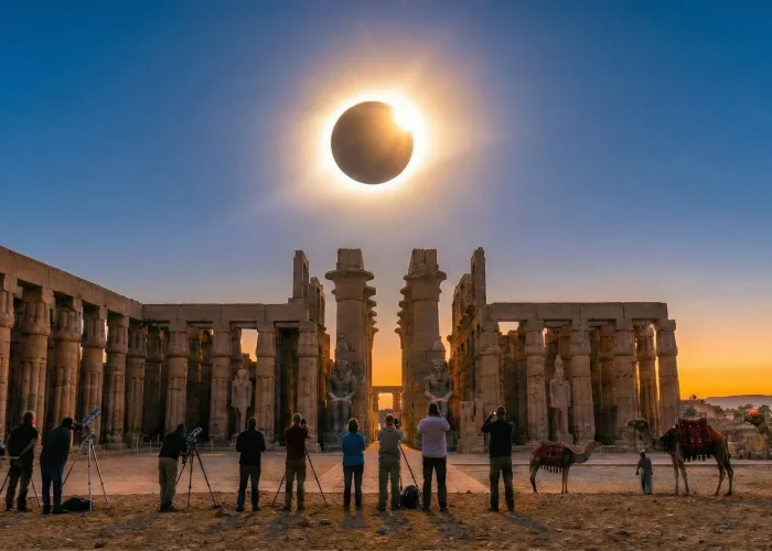 the-total-solar-eclipse-unfolds-over-the-massive-columns-of-the-karnak-temple-as-travelers-watch-and-take-pictures-of-this-rare-celestial-event