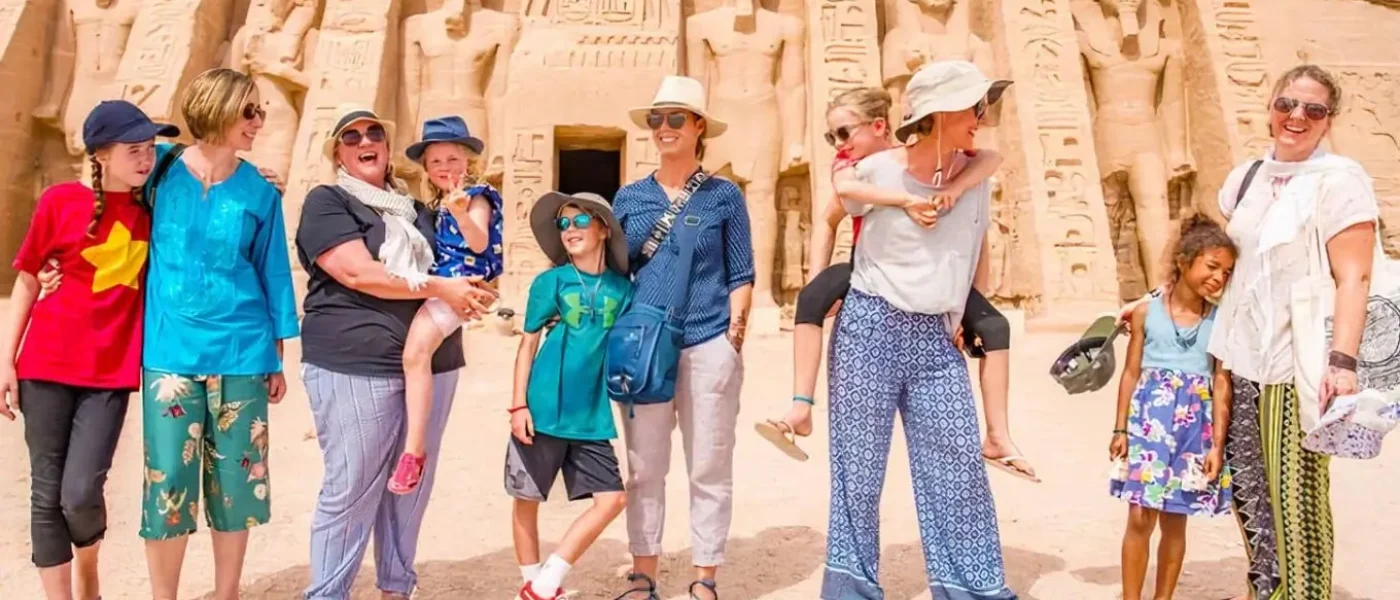 A-wonderful-picture-of-family-tourists-temple-of-hathor-nefertari-abu-simbel